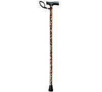 NRS Healthcare Folding Walking Sticks - Red Floral