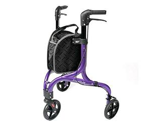 NRS Healthcare Freestyle 3 Wheeled Rollator, Ultra Lightweight 5 kg (11lb) - P64077, Purple, Medium