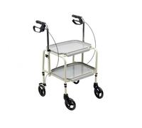 NRS Healthcare Home Helper Wheeled Trolley with Brakes for Support & Stability, Optimum to Safely Transfer Meals, Drinks etc in The Home, Height Adjustable & Easy to Clean Removable Trays