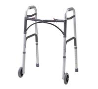 NRS Healthcare Lightweight Height Adjustable Folding Walking Frame With Wheels