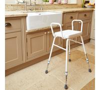NRS Healthcare Malvern Vinyl Seat Perching Stool with Armrests