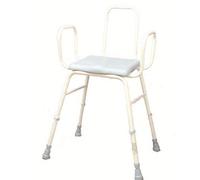 NRS Healthcare Polyurethane Perching Stool with Armrests and Backrest