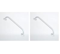 NRS Healthcare Round Flange Steel Grab Rail - 455 mm 18 inch White (Pack of 2)