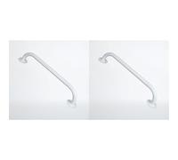 NRS Healthcare Round Flange Steel Grab Rail - White (Pack of 2)