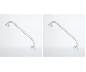 NRS Healthcare Round Flange Steel Grab Rail - White (Pack of 2)