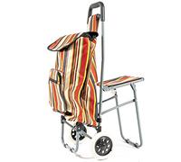 NRS Healthcare Single Wheels Leisure Shopping Trolley with Fold Down Seat