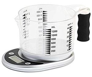 NRS Healthcare Talking Kitchen Scale with Easy to See Measuring Jug