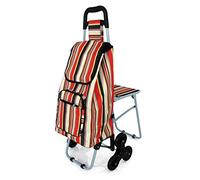 NRS Healthcare Tri Wheels Leisure Shopping Trolley with Fold Down Seat