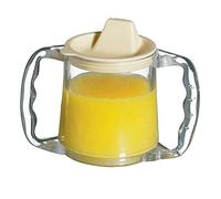 NRS Healthcare Two Handled Caring Mug Plastic - with Spout Lid