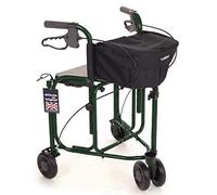 NRS Healthcare Uniscan Triumph 4 Wheeled Rollator with Bag and Seat, Green, Large