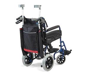 NRS Healthcare Wheelyscooter Reflective Wheelchair Scooter Walking Stick/Crutch Bag, Black and Burgundy