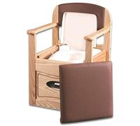 NRS Modern Royale Flushing Commode Chair with Vinyl Seat, Large, Brown