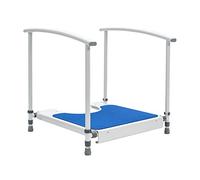 NRS Healthcare Nuvo Height Adjustable Toilet Platform with Handrails White & Blue