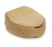 NRS Sanctuary Oak Effect Raised Toilet Seat With Lid - 4"