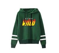 NRSMGTWS Ben Azelart Stay Wild Pullover Hoodie Unisex Hooded Sweatshirt Long Sleeve Streetwear Clothes (Green,XXS)