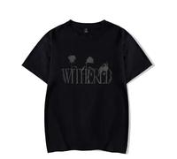 NRSMGTWS D4vd Withered T-Shirt Crewneck Short Sleeve Tee Unisex Casual Streetwear Clothes (Black,S)