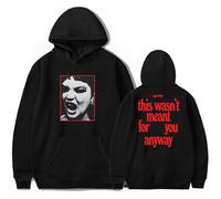 NRSMGTWS Lola Young This Wasn't Meant For You Anyway Album Hoodie Women Men Long Sleeve Hooded Sweatshirt Casual Pullovers (Black,4XL)