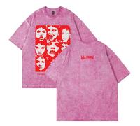 NRSMGTWS Lola Young This Wasn't Meant for You Anyway Album Washed Cotton T-Shirt Women Men Crewneck Short Sleeve Tee (Pink,XXL)