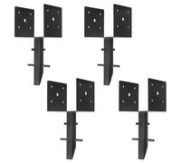 Nrspp 6x6 Concrete Post Anchor 4 Pcs (Inner Dia 5.6“x5.6“) U Shape Fence Post Holder Ground Spike Metal Black Powder Coated Post Base