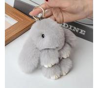 NRSW Bunny Lulu,Bunny Lulu Key Chain,Soft Bunny PomPom,Bunnylulu Keychain,Cute Handmade Bunny with Keychain,Cute rabbit pendant pretending to be dead,Bag Charms, Phone Charms, Keychains,Light Gray