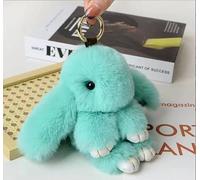 NRSW Bunny Lulu,Bunny Lulu Key Chain,Soft Bunny PomPom,Bunnylulu Keychain,Cute Handmade Bunny with Keychain,Cute rabbit pendant pretending to be dead,Bag Charms, Phone Charms, Keychains,Bean green
