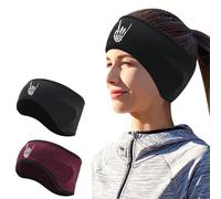 NRUXT Skeleton Hand Sports Headbands for Women Fleece Ear Warmer Headband Skull Men Ear Covers for Cold Weather Red Winter Headband for Running Cycling Ski