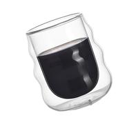 NRVTRE Heatproof Drinking Mug Innovative Double Layer Glass Cup for Daily Hot Cold Beverage Elegant Drinkware High Borosilicate Glass Fluctuation Design Japan Food Grade