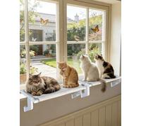 NRYDEPET Heavy-Duty Cat Window Perch 2-Pack - All-Metal Frame Supports up to 120 lbs Each - Durable, Easy-to-Assemble Cat Hammocks for Large & Multiple Cats (XL 2PC)