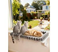 NRYDEPET Heavy-Duty Cat Window Perch - Soft, Cozy & Warm Plush Cover with Raised Edge - Durable, Easy-to-Assemble Cat Hammock for Large & Multiple Cats (XL, with Raised Edge)