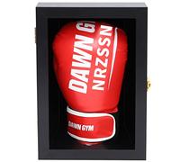 NRZSSN Boxing Glove Display Case Wall Mount Lockable Full Size pro UV Protected Clear Acrylic Holder Box for Baseball Boxing Signed Glove (Black - Single Glove)