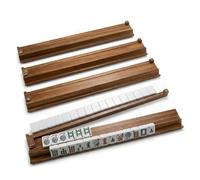 NRZSSN Wooden Mahjong Racks with Pushers Set of 4 - Premium Mahjong Tile Racks and Mahjong Pushers Combo, Essential Mahjong Accessories for American Mah Jongg/Dominoes - 17.5 Inches (Burnt Color)