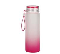 NS 500mls/170z Ombre frosted classy sublimation drinking glass water bottles blanks with lid carrying loop leakproof portable reusable for hot and cold drinks sports gym hydration tumbler