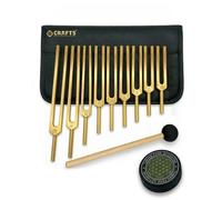 NS Crafts® Complete 9-piece Solfeggio Gold Tuning Fork Set, Covering the Full Frequency Range from 174Hz to 963Hz, Designed for Sound Therapy, Meditation, and Relaxation practices with Activator