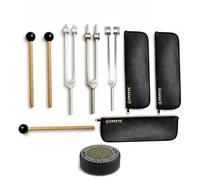 NS Crafts® Schumann Resonance Tuning Fork Set - 128Hz, 93.96Hz & 136.1Hz Earth Frequency Sound Healing Kit with Activator - Grounding, Chakra & Biofield Therapy