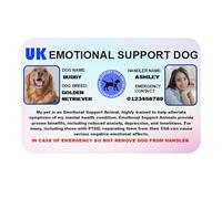 NS Design Emotional Support Dog Card UK - ESA Handler Photo Plastic ID