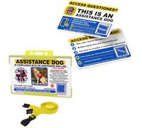 NS Design UK Assistance Dog ID Card and Access Guidance Bundle - Personalised Photo, Equality Act 2010 Information, Yellow Lanyard, Card Holder, QR Code