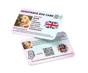 NS Design UK Assistance Dog ID Card with QR Code Linking to Equality Act 2010 - Personalised with Photo, Dog and Handler Details, Dual-Sided Legal Access Card