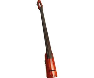 NS Design WAV 4-String Electric Upright Bass Amberburst Gloss with Gig Bag and Stand