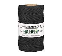 [NS HEMP] 100% Hemp Rope Hemp Cord for Jewelry Making, Hemp Cord 1mm 130 Meters (040 Black)