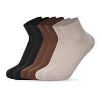 NS HEMP Hemp Socks For Men & Women, Unisex Organic Cotton Socks, 3 Pairs Low Cut, Mixed 3 Blk+natural+brown, 00