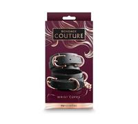 NS Novelties Bondage Couture Wrist Cuffs Black One Size