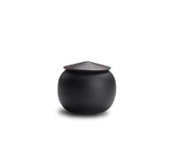 NS Online Black Small Urn Ashes Keepsake - 2.5 inches Ceramics Sharing Decorative Urn, Capacity 8 Cubic inches Funeral Memorial urn for Human, Pets - Qnty 1