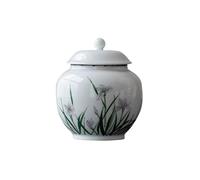 NS Online Small urn Ashes Keepsake - Iris Flowers Ceramic Small urn for Humans， Funeral Memorial 4.2 inches urn for Adults, Child, Pets， Hold 15 Cubic inches -Qnty 1