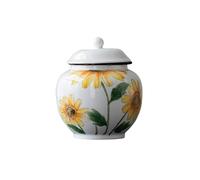 NS Online Small urn Ashes Keepsake - Sunflower Ceramic Small urn for Humans， Funeral Memorial 4.2 inches Flowers urn for Adults, Child, Pets， Hold 15 Cubic inches -Qnty 1