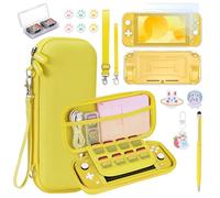 NS Switch Lite Case - innoAura 17 in 1 NS Switch Lite Accessories Bundle with Switch Lite Carrying Case, Switch Game Case, Switch Lite Screen Protector, Switch Stand, Switch Thumb Grips(Yellow)