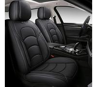 NS YOLO Full Coverage Car Seat Covers Universal Fit for Cars SUVs Pick-up Trucks with Waterproof Leatherette in Automotive Vehicle Interior Accessories (Black, Full Set)