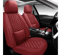 NS YOLO Full Coverage Leather Car Seat Covers Full Set,Waterproof Seat Covers for Cars,SUVs Pick-up Truck, Car Seat Cushion,Car Seat Protector,Wine Red Seat Cover with 5 Seats