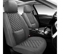 NS YOLO Full Coverage Leather Car Seat Covers,Waterproof Seat Covers for Cars,SUVs Pick-up Truck, Car Seat Cushion,Car Seat Protector,Front Seat Cover,Grey Seat Cover with 2 Seats
