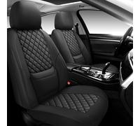 NS YOLO Full Coverage Leather Car Seat Covers,Waterproof Seat Covers for Cars,SUVs Pick-up Truck, Car Seat Cushion,Car Seat Protector,Front Seat Cover,Black Seat Cover with 2 Seats