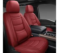 NS YOLO Leather Car Seat Covers Full Set,Universal Fit for Most Cars,SUVs and Sedans,Waterproof Luxury Leatherette Cushions, 5 Seats Protectors (Wine Red, Full Set-5 Seats(Front and Rear))
